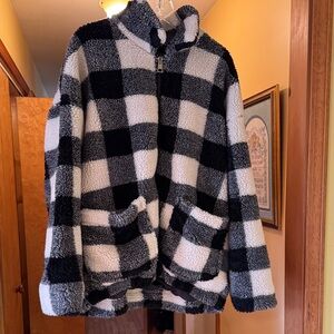 American Eagle fleece jacket buffalo plaid XXL